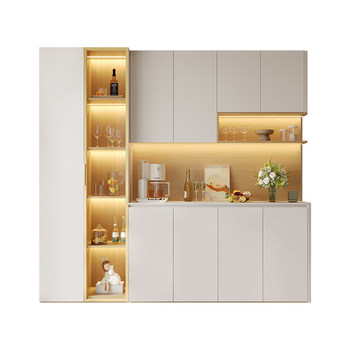 Warm wood cream style curved edge sideboard