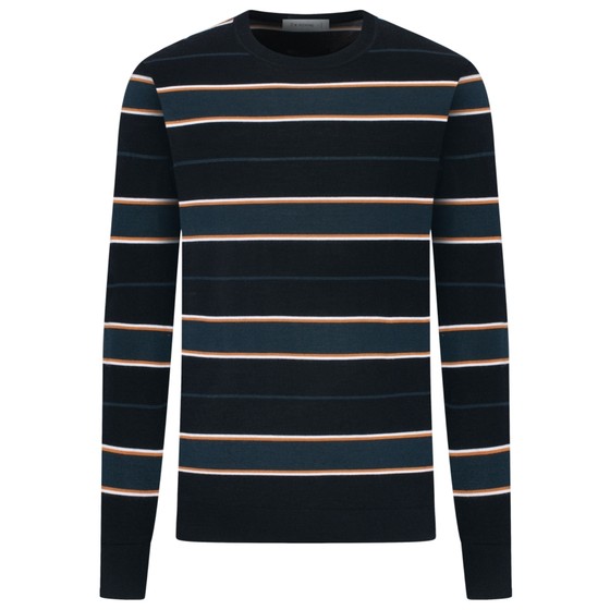 
[Wool] Jinba Men's Sweater Autumn Striped Round Neck Knitted Cardigan Men's Genuine Men's