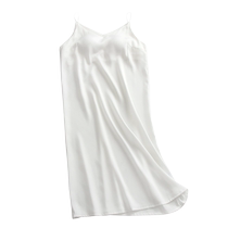High-end V-neck Ice Ribbon Breast Pad Camisole Dress for Women Ice Silk Cool Feeling Anti-See-through Skirt Lined Bottoming