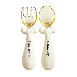 Baby spoon learning to eat training silicone spoon newborn baby independent eating children's tableware set complementary food spoon