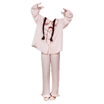 Gukoo Nutshell Pajamas Womens Spring and Autumn Style New Chinese Style Butterfly New Milky White Womens Homewear Set C
