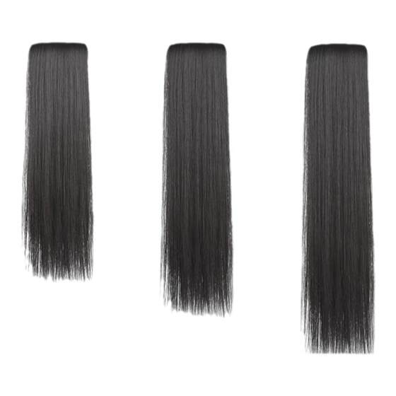 Upgraded hemming technology three-piece wig for long hair