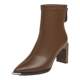 Pointed toe skinny boots thick heel short boots Saturday
