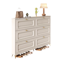 French cream style shoe cabinet ultra-thin home doorway extremely narrow entryway shoe cabinet balcony new shoe storage cabinet