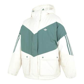 Adidas Clover Hooded Down Jacket Women's 2022 Winter New Stitching Contrast Color Jacket Sports Jacket HS9518