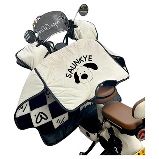 2025新款电动车挡风被冬季加绒加厚PU皮料防水防寒电瓶车防风罩