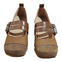 Zhuoshini small fragrant soft-soled shoes for women 2024 new spring Maillard retro one-leg Mary Jane shoes