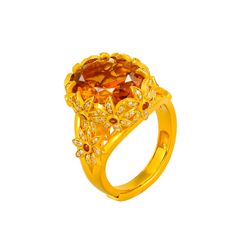 De Share lilac jewelry gold ring women's pure gold 999 ring inlaid ring Nes original high-end