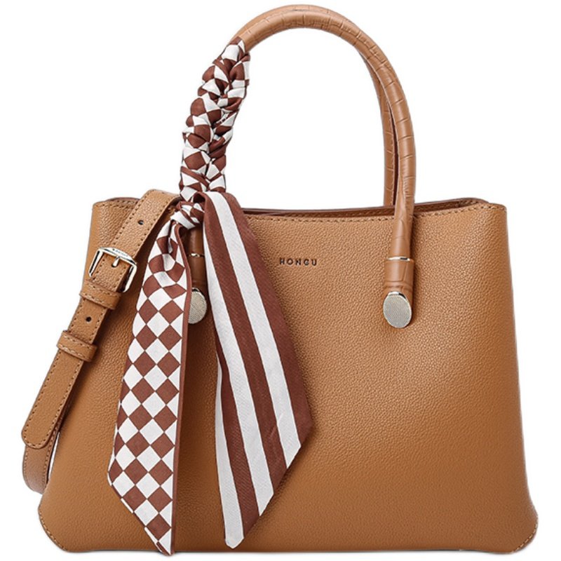 Red Valley cowhide silk scarf handbag large capacity mother bag