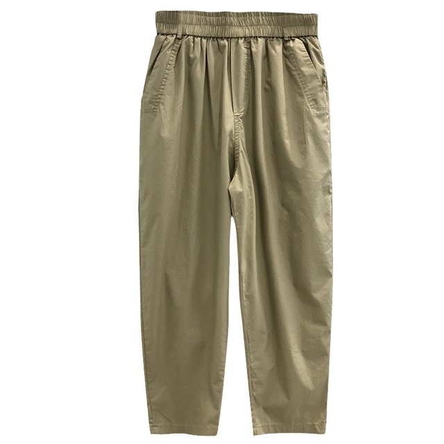 Elastic waist casual pants, ice-like cropped harem pants