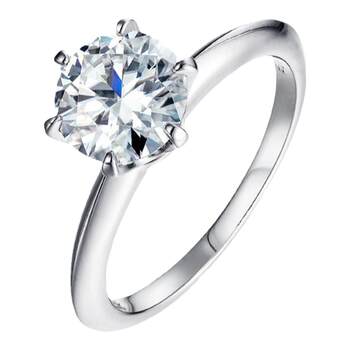 Genuine imported moissanite diamond ring sterling silver 1 carat d ribbon certificate supports identification commuting daily engagement ring