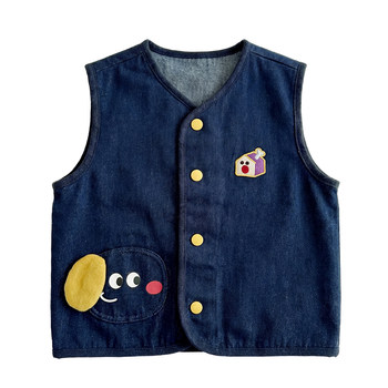 Boys' vest spring children's vest spring knitted waistcoat 2026 spring new style boy denim spring clothing trendy and handsome