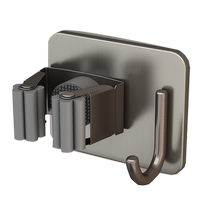 Mop wall hanging clip hanging bathroom mop holder without punching and sticking hook strong load-bearing mop clip 889