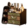 Retro multi-compartment drawer-type desktop cosmetics storage box