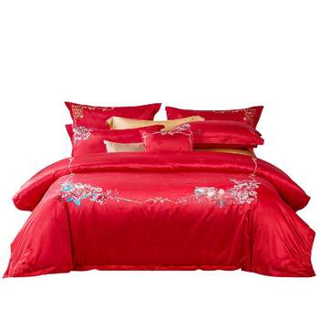 Fu'anna wedding four-piece set pure cotton jacquard