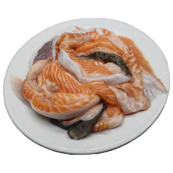 Home-made free chopped salmon for pets