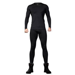 冬季跑步套装男加绒保暖内搭打底速干紧身衣运动健身滑雪高弹训练