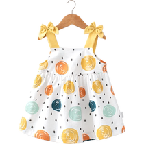 Yingbeiyi baby dress summer thin girl suspender dress summer floral baby girl cute princess dress summer dress