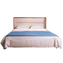 Mousse bed modern and simple new Chinese style solid wood bed best-selling list Nordic master bedroom double bed golden sandalwood
