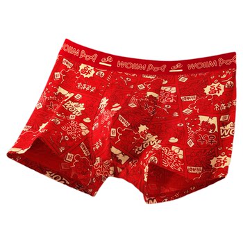 Cat man's zodiac year men's underwear red boxer shorts