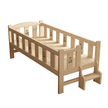 All solid wood extra wide bed children's bed single bed