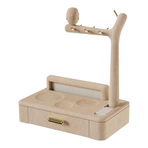 Jewelry box storage box 2024 new solid wood jewelry display shelf wooden high-end exquisite wedding gift