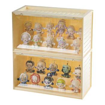 Lighted induction figure display cabinet container storage box