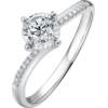 Saturday Fubai 18k gold diamond ring female natural diamond ring bright four-prong single set 30-cent wedding ring for girlfriend
