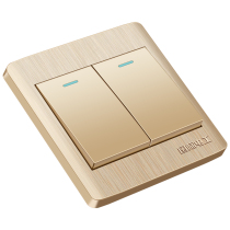 International electrician type 86 switch socket wall panel concealed 2-position midway switch two-way multi-control champagne gold