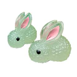 Glow-In-The-Dark Little White Rabbit Ornament Hairpin Phone Case DIY Accessories Luminous Decoration Potted Plant Landscaping Desktop Small Ornament