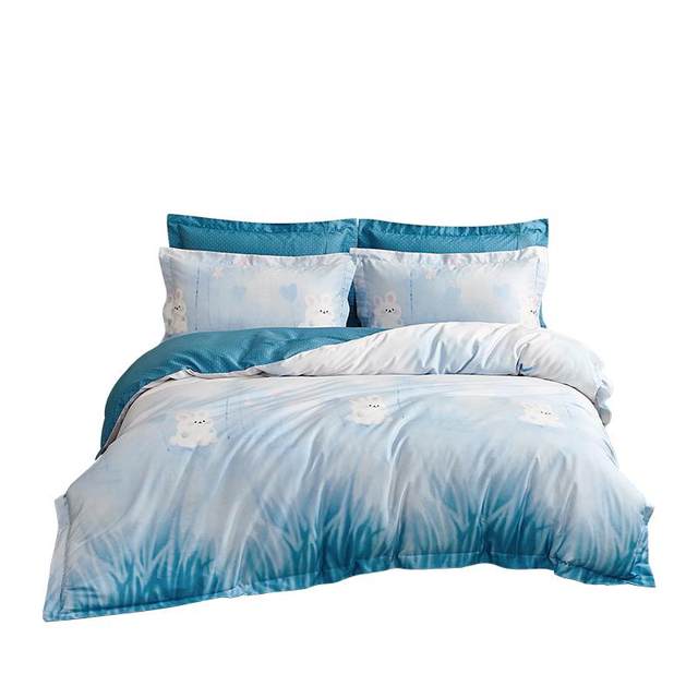 Yalan four-piece set of long lint cotton 60 antibacterial cartoon