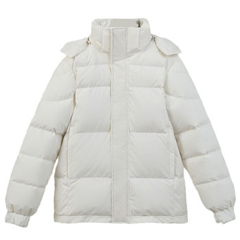 90 white duck down couple short hooded down jacket