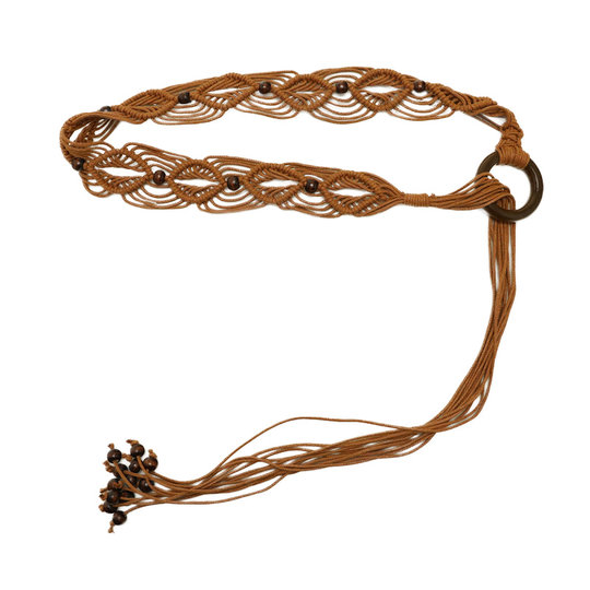 Винтажный плетеный пояс из бисера в стиле бохо