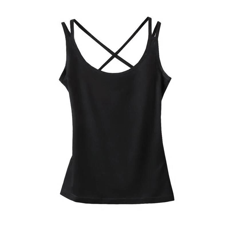 Women's solid color slim and versatile student suspender vest