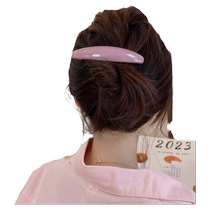 Korean acrylic one-word spring clip ins temperament hairpin female back head clip headwear 2024 new hairpin