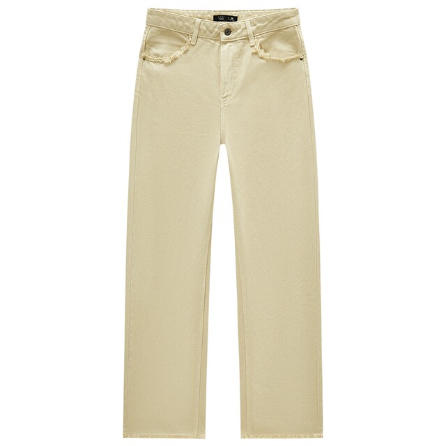 Aijutu Fashion Jeans ຂອງແມ່ຍິງພາກຮຽນ spring ແລະດູໃບໄມ້ລົ່ນແບບໃຫມ່ອອກແບບຕີນ Brushed ຂາກ້ວາງ Pants