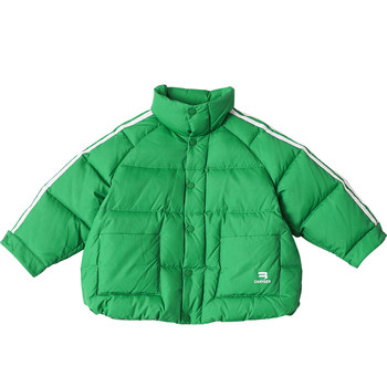Children's down jacket for small and medium-sized children 90 down baby down jacket hoodless stand collar boy's warm jacket 23814