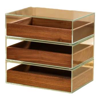 North american black walnut tempered glass mortise and tenon dental cabinet