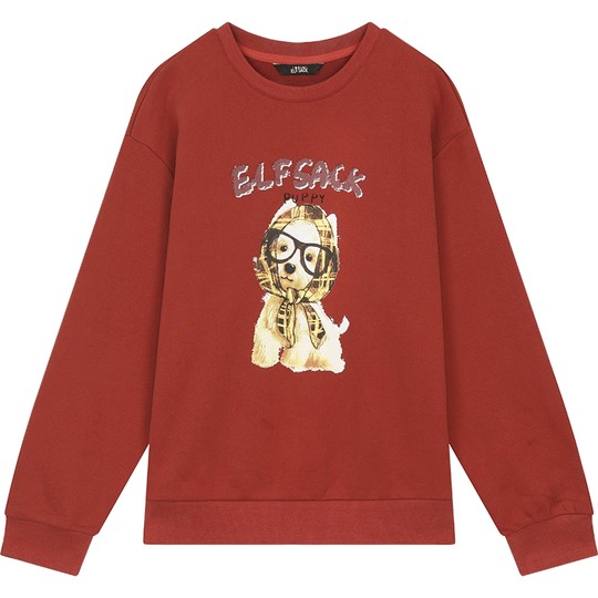 Amerikanisches Retro-Sweatshirt mit Rundhalsausschnitt und Feentasche