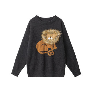 AIRHOOD 2025狮子美式情侣圆领套头毛衣女秋冬新款宽松慵懒针织衫