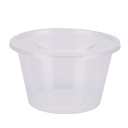 Round 1000ml disposable lunch box takeaway packed lunch box fast food soup bowl sauce bento plastic transparent thickened