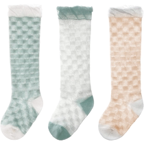 Manxi Chaussettes pour enfants Quatre saisons Anti-moustiques à tube long en pur coton Chaussettes pour bébé fines au-dessus du genou Chaussettes antidérapantes désossées pour bébé