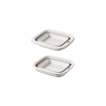 Kitchen wash basin drain basket wash fruit leaking sieve simple drain basket set foldable sink water filter basket