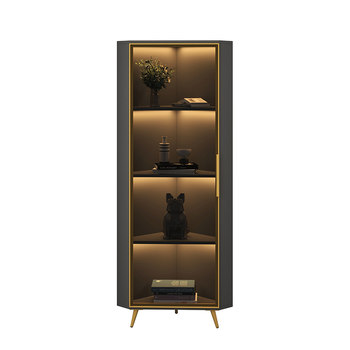 Simple solid wood corner cabinet corner cabinet corner cabinet light luxury door storage cabinet dining cabinet living room floor triangle shape