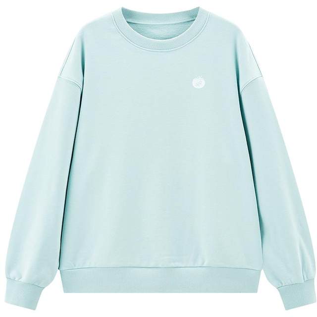 Leding round neck loose sweatshirt 2025 spring new style smudged large picture printed top Korean style fresh blue sweatshirt
