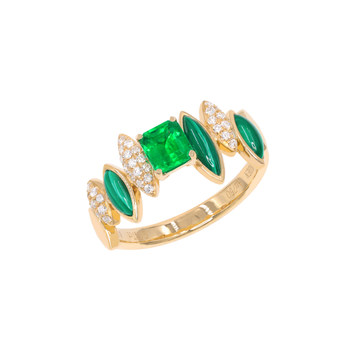 Fashionable and versatile high-end! emerald gemstone ring