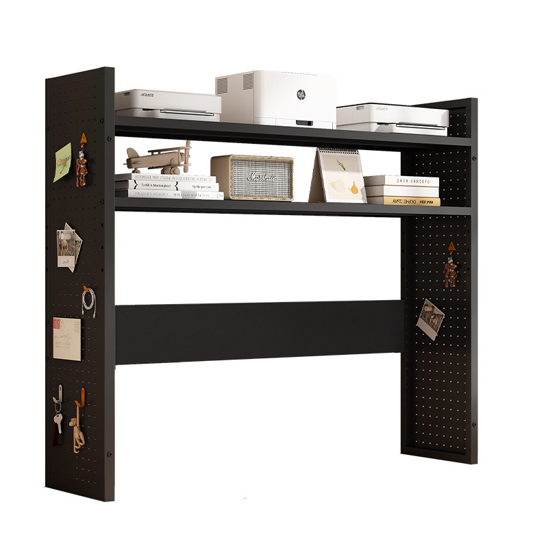 Desktop double-layer metal perforated board host storage rack