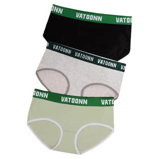 3条装女三角内裤纯棉中腰抑菌内裆大码高弹收腹透气卡通个性萌猪