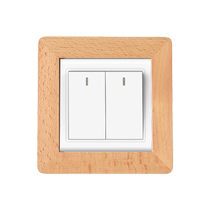 Solid wood switch stickers socket protective cover switch edge decorative wall stickers to cover defects and anti-dirty stickers three-open double-open simple