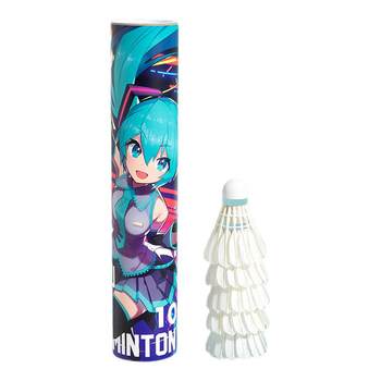 Wcc hatsune miku genuine co-branded badminton professional hit-resistant and stable training outdoor goose feather balls 10 packs